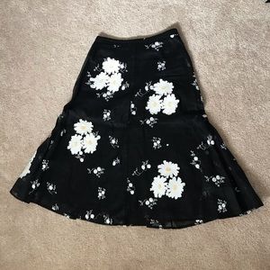 VINTAGE PERSAMAN NEW YORK FLORAL BLACK SKIRT 🤍